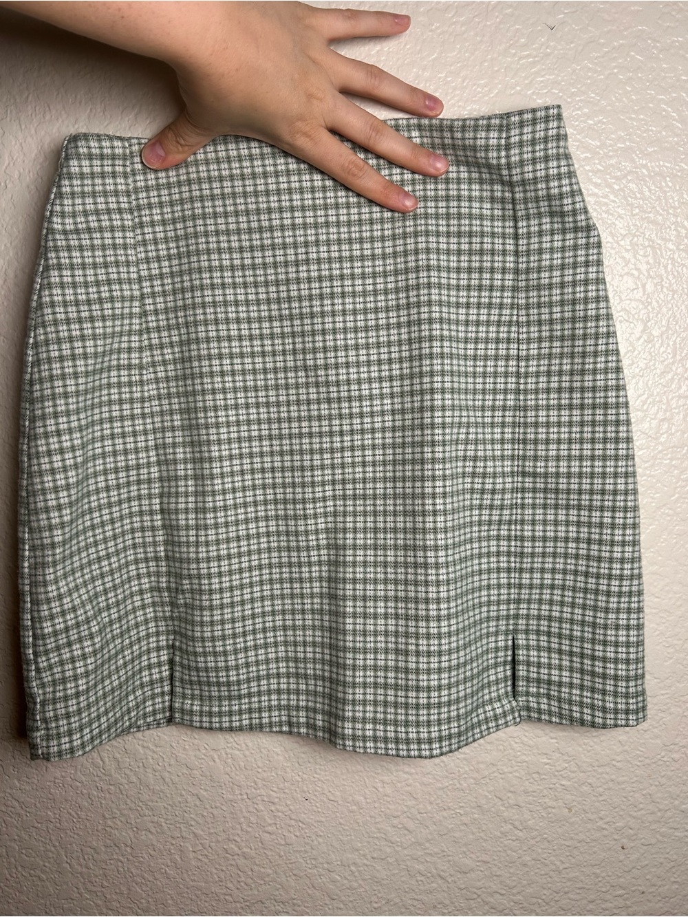Brandy Melville Green Plaid Mini Skirt